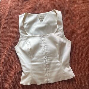 Wilfred White Satin Hook-and-Eye Corset-Style Camisole